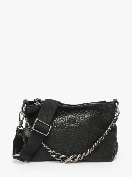 Cross Body Tas Vintage Leder Mila louise Zwart vintage 3864E